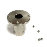 Stainless steel flanged shaft supports, through/tapped hole options, durable construction, compatible with linear shafts, improves equipment accuracy and service life.