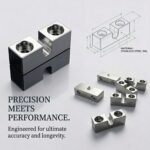 Custom U-Type Step Block made of 316L Stainless Steel - Precision machined step clamping blocks for CNC machine workholding and fixturing, with size reference drawing