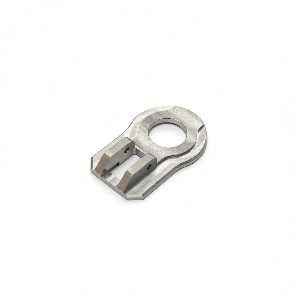 Precision aluminum CNC machined bracket with mounting hole